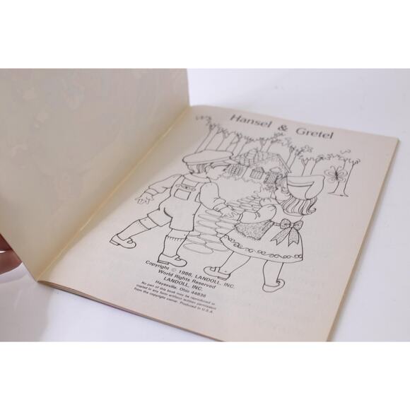 Hansel & Gretel, Uncolored Coloring and Activity Book, 1986, Landoll, Fairy Tale - Picture 3 of 4